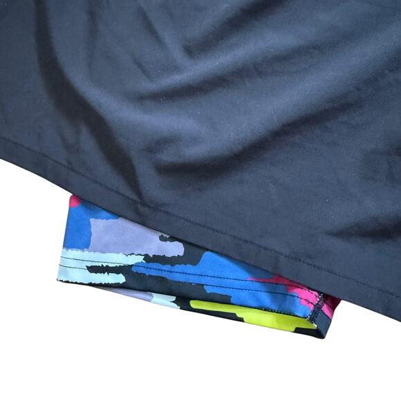 TomboyX Gender Neutral Swimwear Board Shorts Size XL Black Colorful Lining - Picture 4 of 10